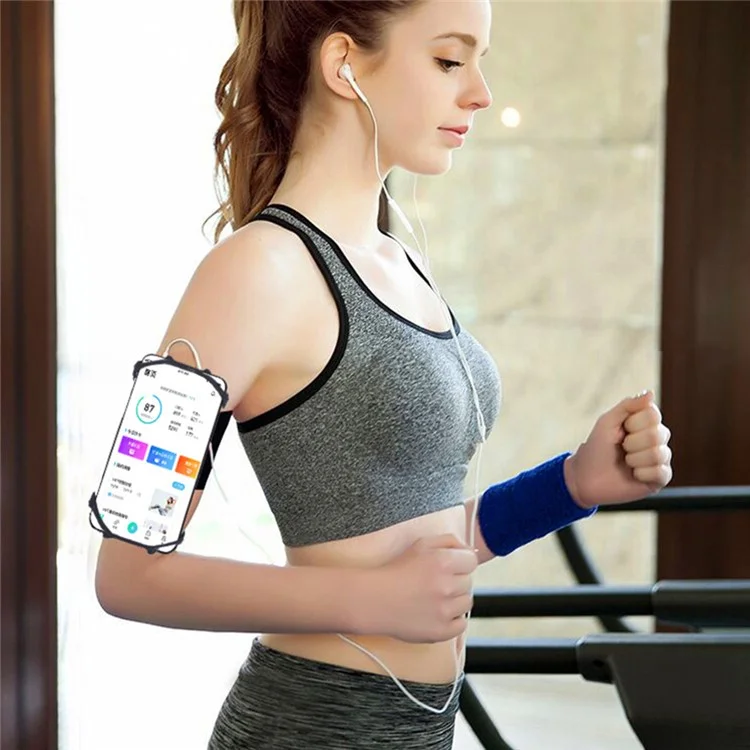 X02 Cinturino in silicone Supporto per telefono amovibile per iPhone 16 / 16 Plus / 16 Pro / 16 Pro Max Bracciale per bicicletta e corsa - Nero 