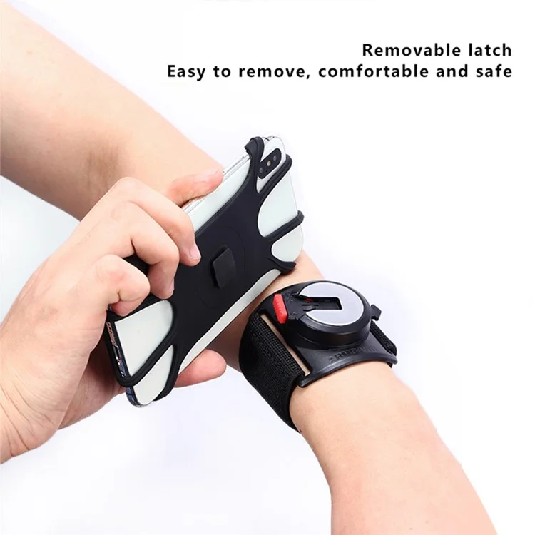 X02 Cinturino in silicone Supporto per telefono amovibile per iPhone 16 / 16 Plus / 16 Pro / 16 Pro Max Bracciale per bicicletta e corsa - Nero 