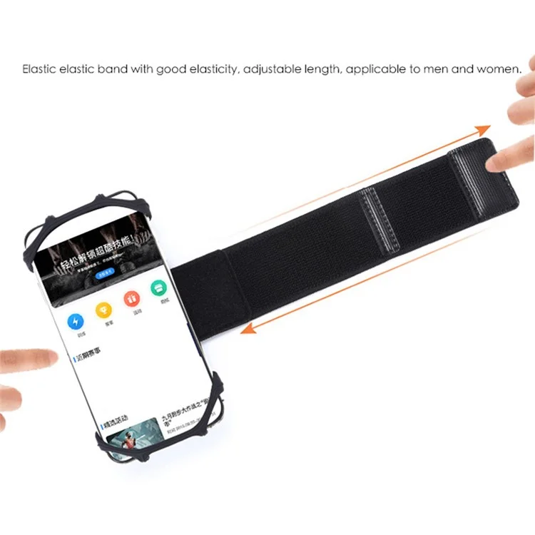 X02 Cinturino in silicone Supporto per telefono amovibile per iPhone 16 / 16 Plus / 16 Pro / 16 Pro Max Bracciale per bicicletta e corsa - Nero 