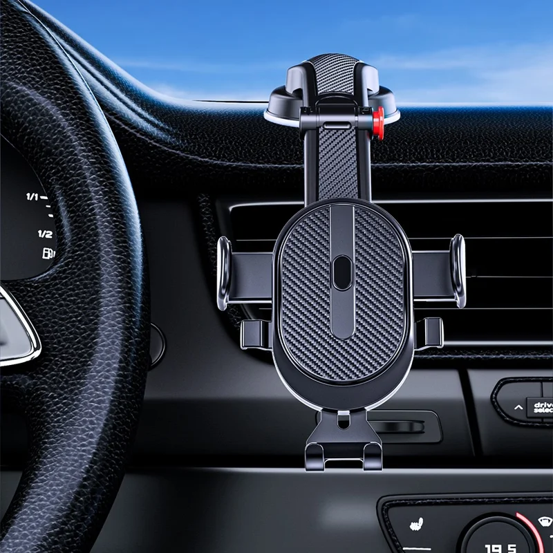 D23+ES For 4-6.7 Inch Car Phone Holder Mount Suction Cup Car Cellphone Holder - Black