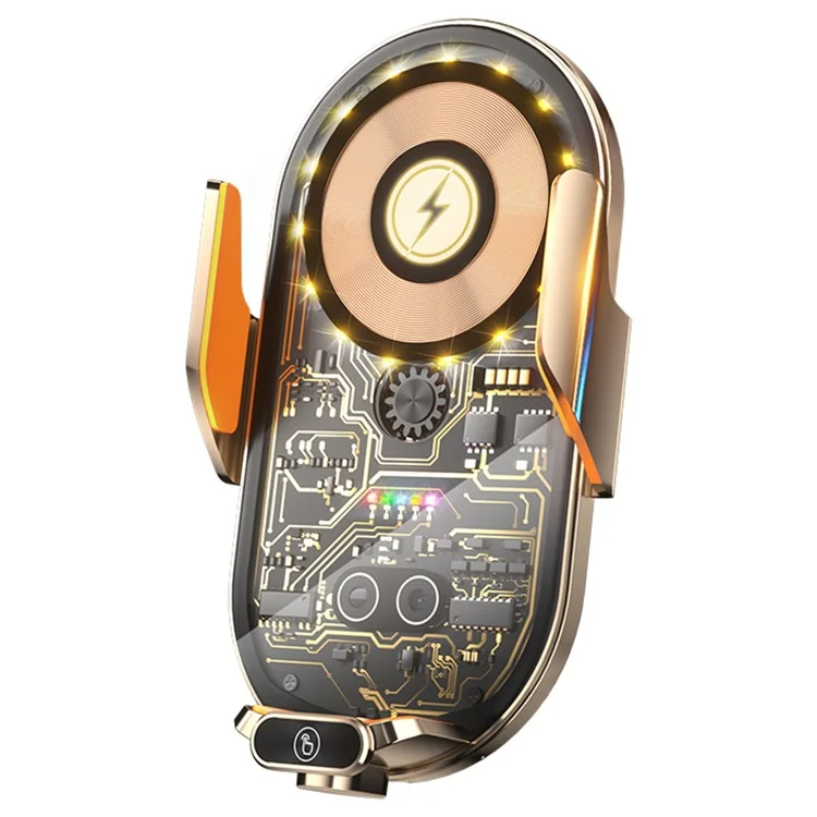 C23 Car Air Vent Phone Holder Wireless Charger 66W Phone Charging Bracket with 3 Magnetic Plugs - Gold