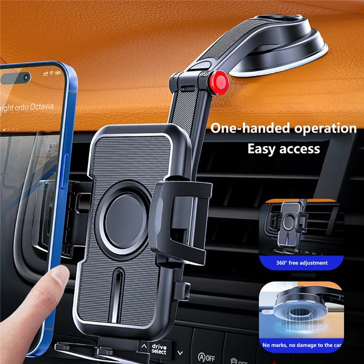 Suporte de Telefone Celular com Ventosa para Carro, Painel e Para-brisa