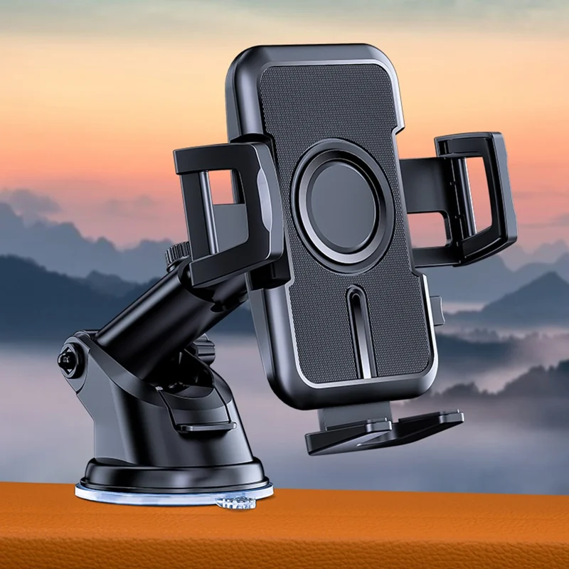 D55+105 حامل هاتف لوحة القيادة للسيارة من مادة ABS قابل للدوران بزاوية 360 درجة بمسند شفط