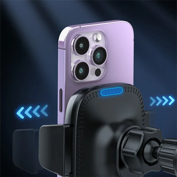 X17 Car Air Outlet Mount Phone Holder Tempered Glass Panel Magnetic 15W Wireless Charger