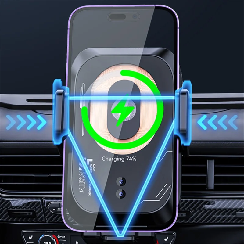 X18 15W Car Wireless Charger Automatic Induction Vehicle Air Vent Phone Charging Bracket
