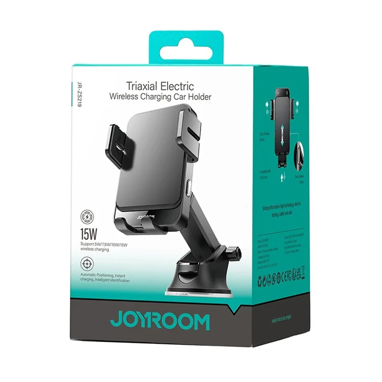 JOYROOM ZS219 Electric 15W Wireless Charger Dashboard Car Mount Phone Charger Holder