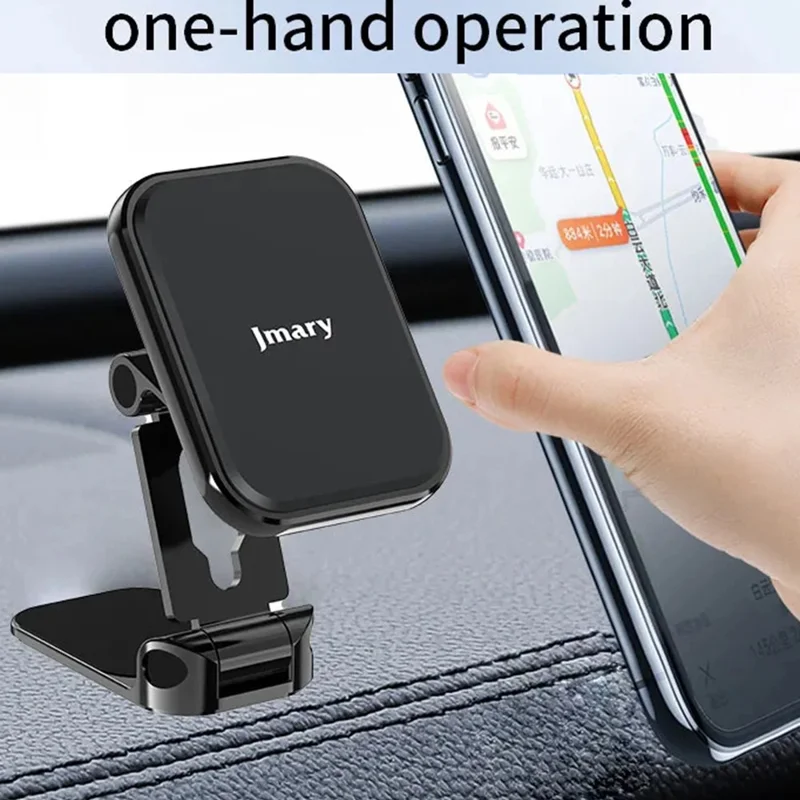 JMARY MH-82 Car Dashboard Mount Magnetic Phone Holder Zinc Alloy Foldable Cellphone Stand
