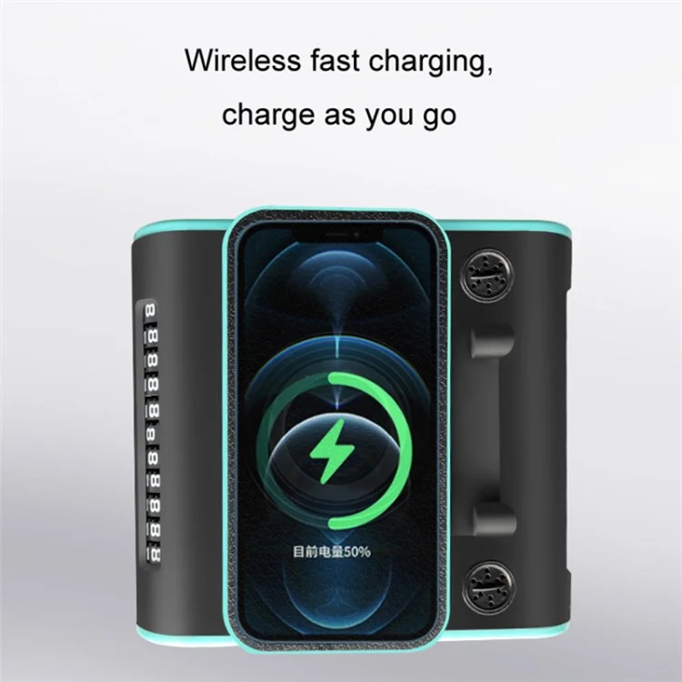 Car Phone Holder 4-in-1 Car Aromatherapy Vehicle Radiator Temporary Parking Number Sign - 12V