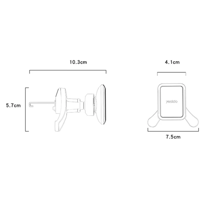 YESIDO C246 Car Air Outlet Hook Clip Magnetic Mobile Phone Holder Bracket