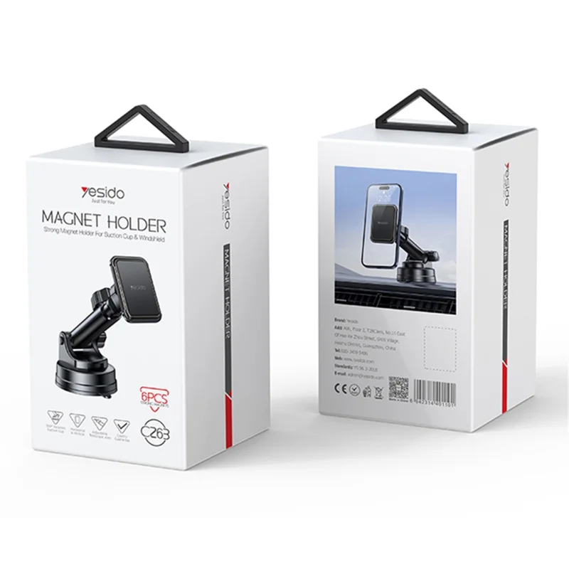 YESIDO C263 Car Suction Cup Base Mount Magnetic Mobile Phone Holder Bracket