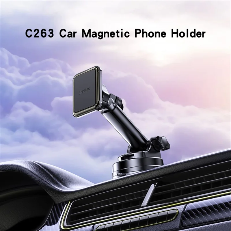 YESIDO C263 Car Suction Cup Base Mount Magnetic Mobile Phone Holder Bracket