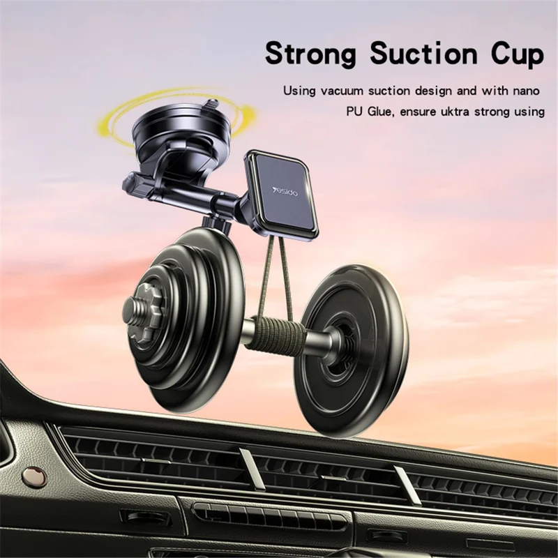 YESIDO C263 Car Suction Cup Base Mount Magnetic Mobile Phone Holder Bracket