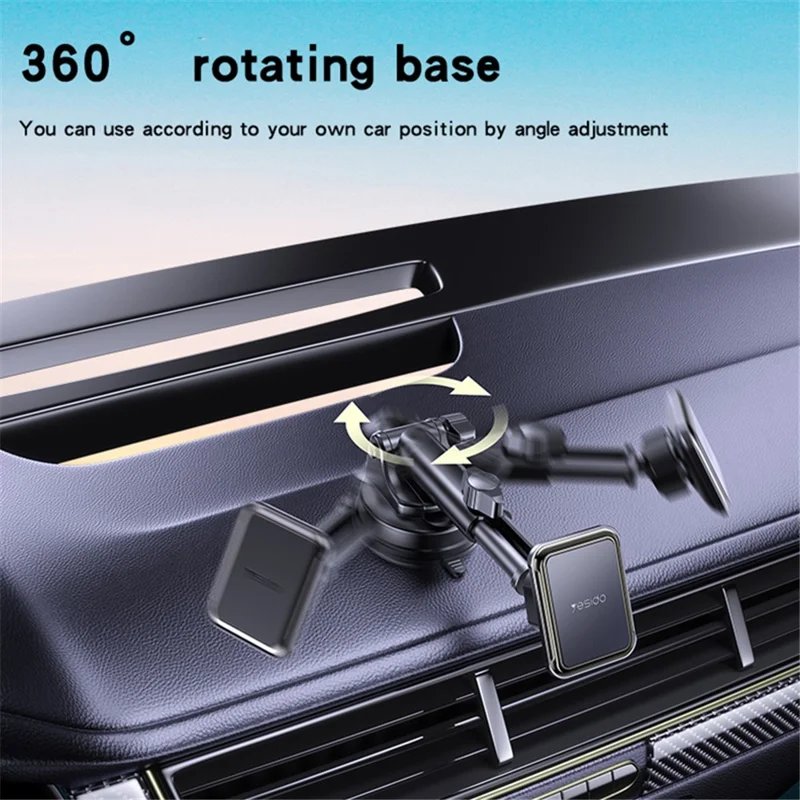 YESIDO C263 Car Suction Cup Base Mount Magnetic Mobile Phone Holder Bracket