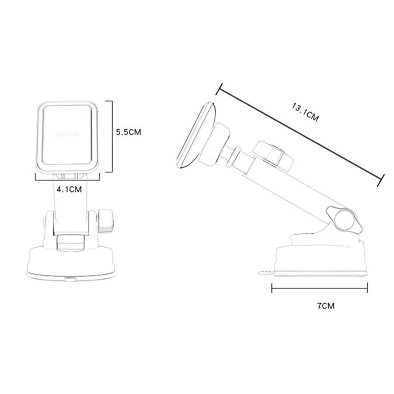 YESIDO C263 Car Suction Cup Base Mount Magnetic Mobile Phone Holder Bracket