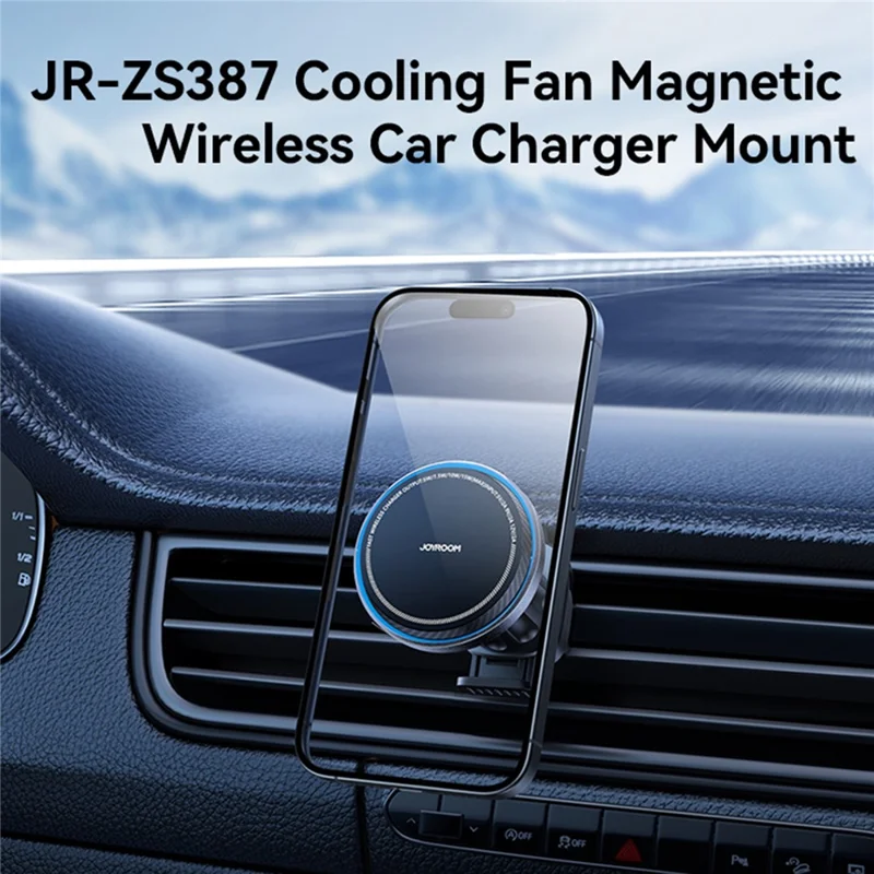JOYROOM ZS387 15W Cargador Inalámbrico Magnético Gancho de Salida de Aire para Coche Soporte de Teléfono