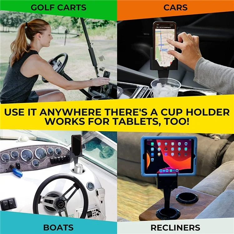 Car Cup Holder Cell Phone Bracket Vehicle Drink Can Water Bottle Storage Stand