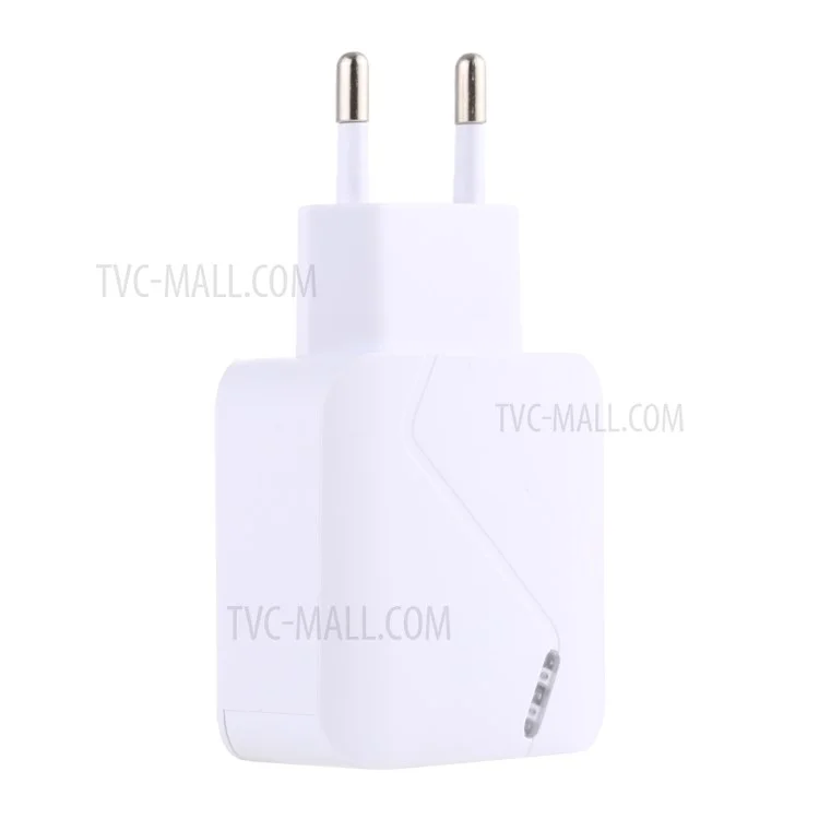 LZ-819 QC 3.0 + PD 18W Type C Dual Ports Dual Chargeur Mural Chargeur Rapide Adaptateur Secteur - Blanc