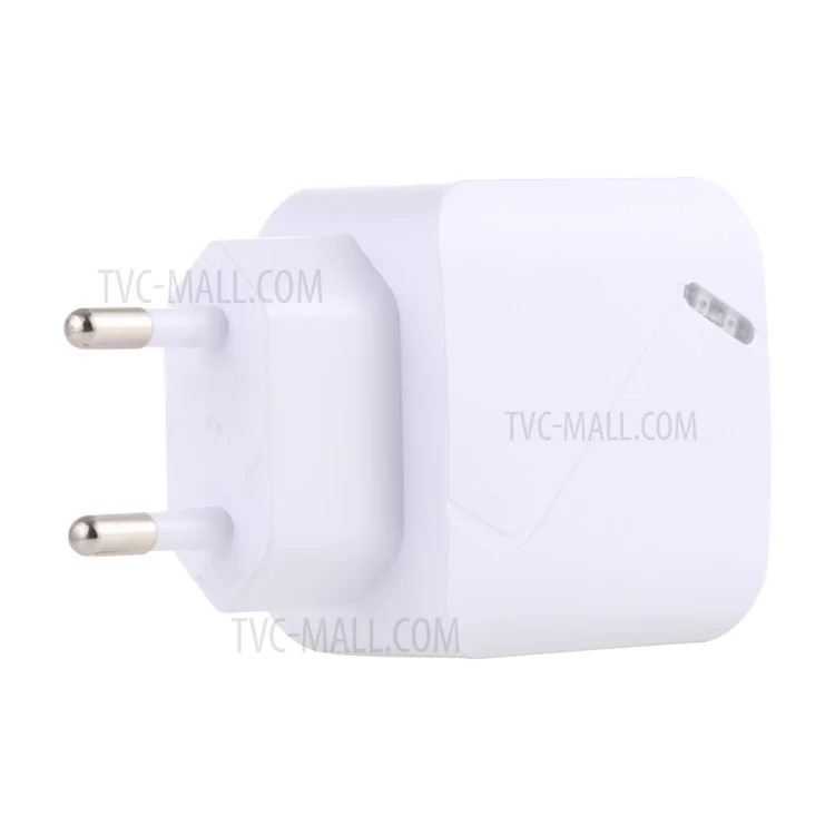 LZ-819 QC 3.0 + PD 18W Type C Dual Ports Dual Chargeur Mural Chargeur Rapide Adaptateur Secteur - Blanc