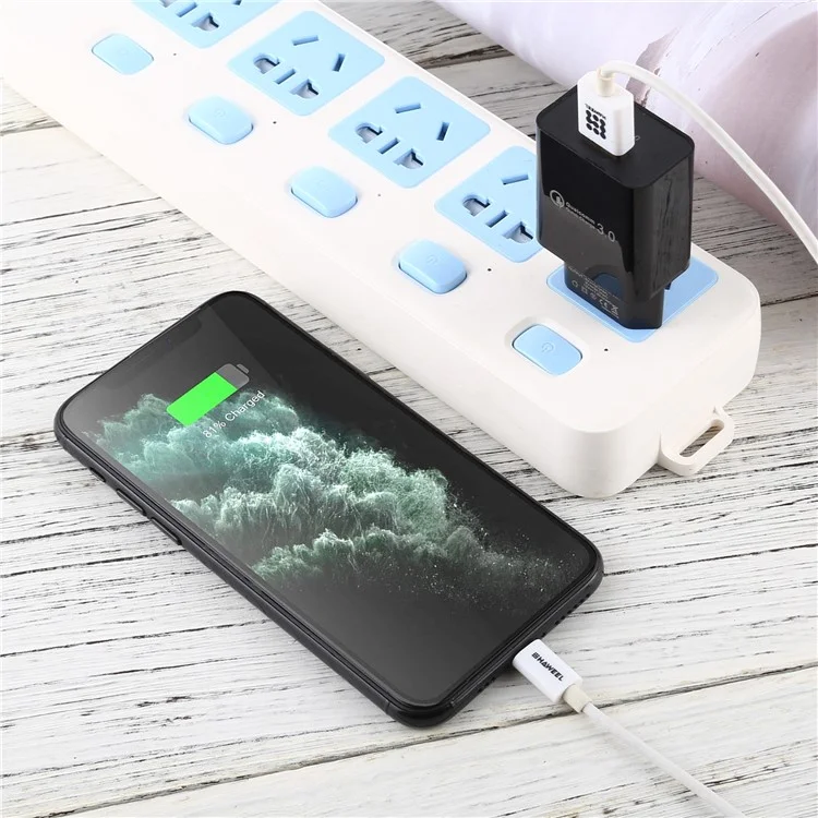 LZ-706 QC 3.0 Fast Charging USB Wall Charger Travel Power Adapter - Nero