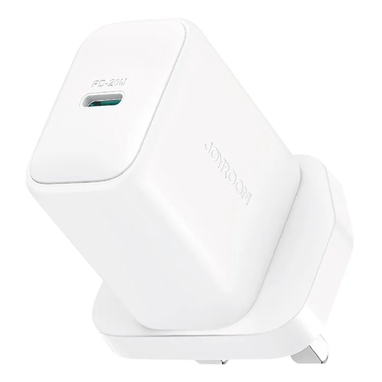 JOYROOM JR-TCF20 UK Plug PD 20W Fast Charger Type-C Wall Charger Adapter for iPhone 16-15 Series, White