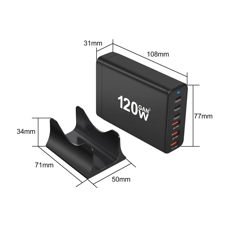 Chargeur de bureau GaN YMX-538 PD 65W - Blanc / Prise US