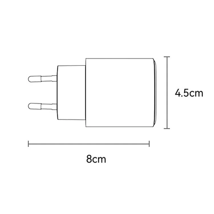 YESIDO YC47 20W EU Plug USB+Type-C Charging Adapter Wall Charger with Type-C to iP Cable - White