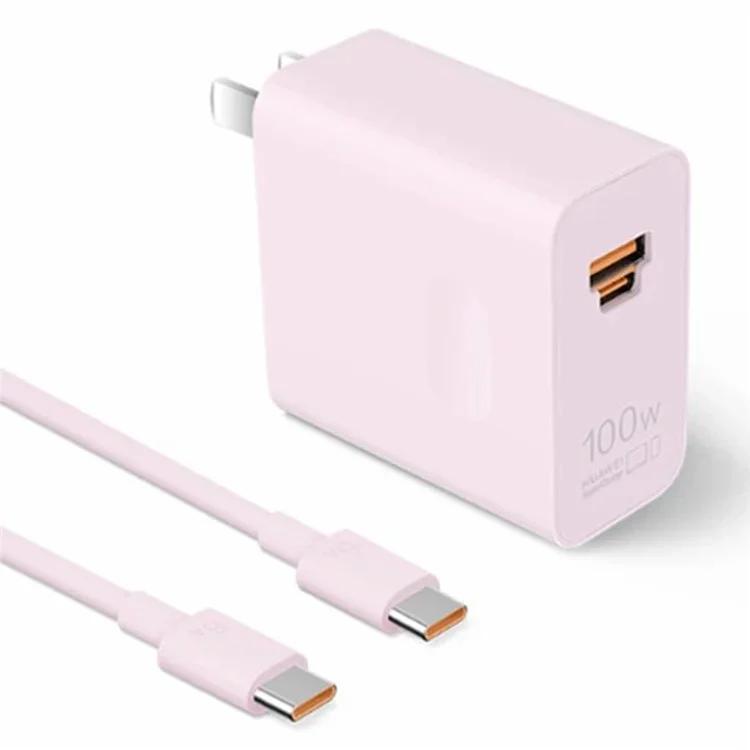 HUAWEI HW-200500C02 Adattatore da 100W ad alta potenza con USB-A + Tipo-C Spina a parete CN con cavo - Rosa