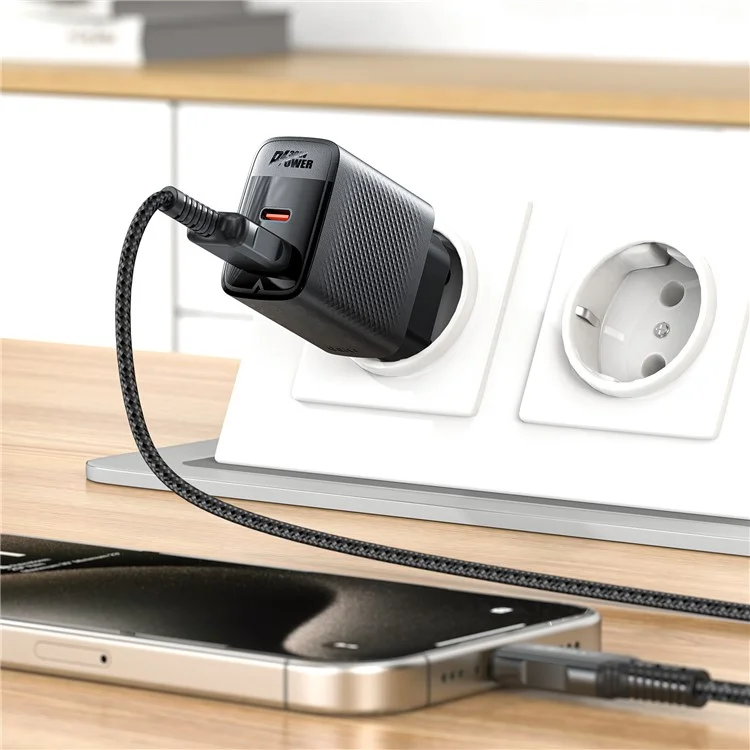 ACEFAST A98 PD 30W GaN Wall Charger Type-C+USB-A EU Plug Charger Block, EU Plug