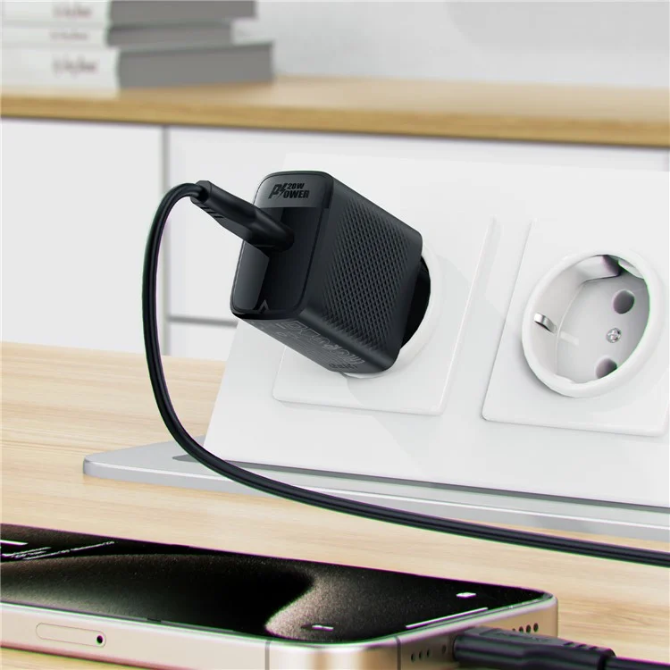 ACEFAST A82 PD 20W GaN Single USB-C Charger Set (P5) con cable tipo C a tipo C de 1,2 m (enchufe de la UE)