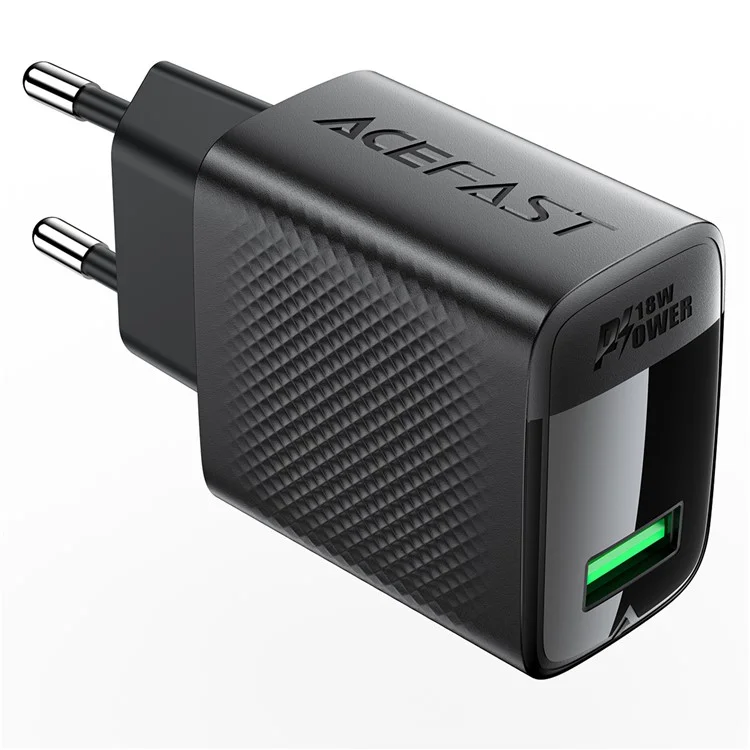 ACEFAST A90 QC 18W GaN Wall Charger Single USB-A Port Power Adapter for Laptops, Tablets and Phones - EU Plug