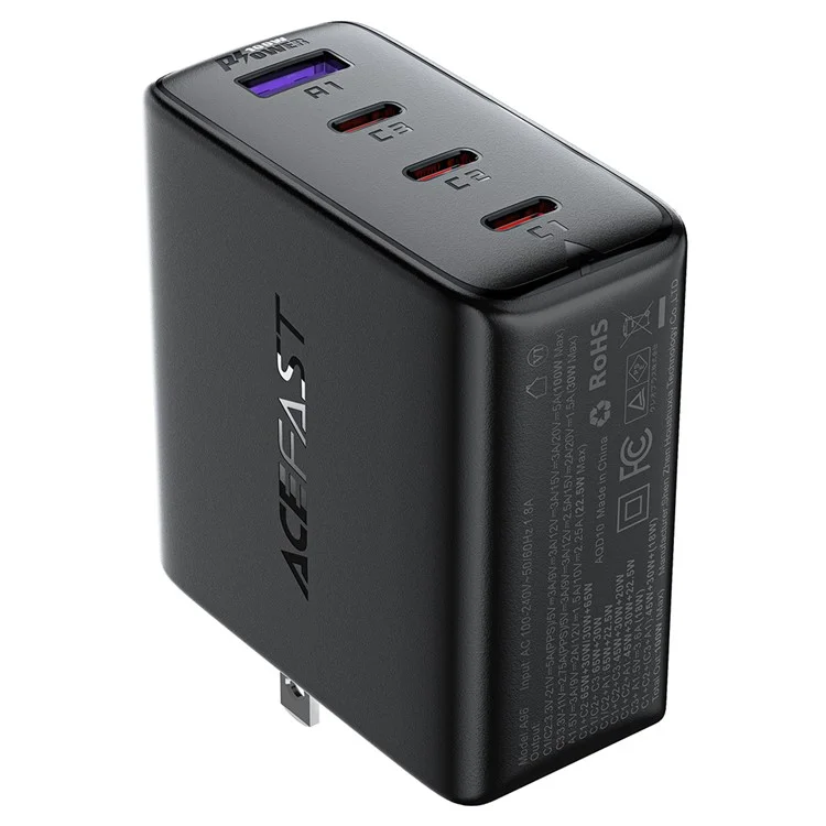 ACEFAST A96 GaN 2 Fast Charger PD 100W 4-Port Power Adapter Travel Charger - Enchufe de EE. UU.