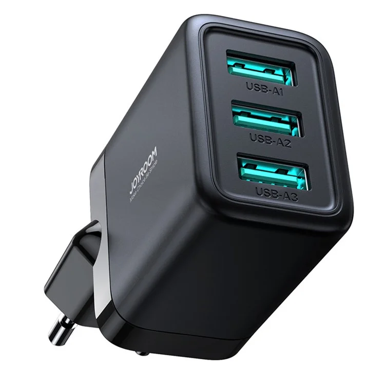 JOYROOM JR-TCN02EU 3.4A 3-porta caricabatterie a parete USB UE Plug Adattatore di alimentazione - Nero
