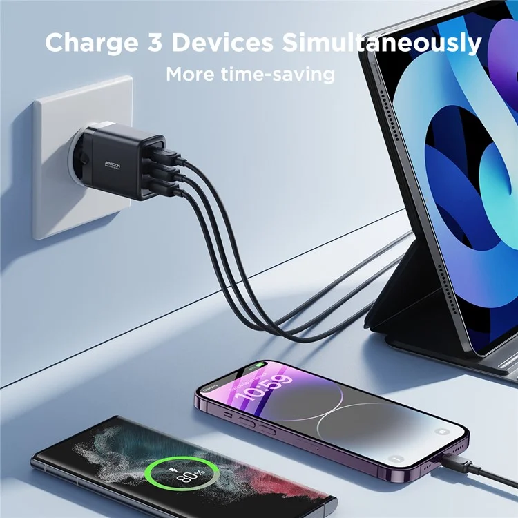 JOYROOM JR-TCN02EU 3.4A 3-porta caricabatterie a parete USB UE Plug Adattatore di alimentazione - Nero