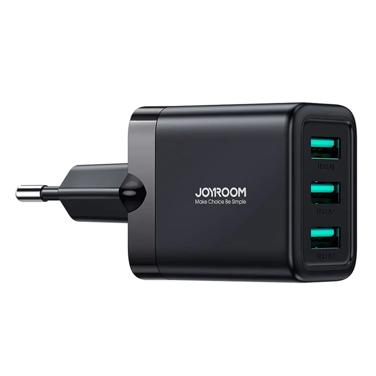 JOYROOM JR-TCN02EU 3.4A 3-porta caricabatterie a parete USB UE Plug Adattatore di alimentazione - Nero