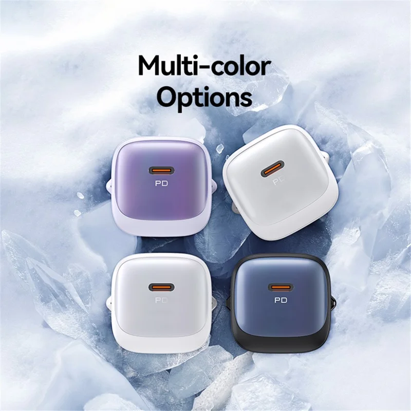 شاحن USAMS CC251 سريع من نوع GaN بقوة 30 واط، محول طاقة صغير جدًا بنظام إيصال الطاقة، قابس أوروبي - أسود