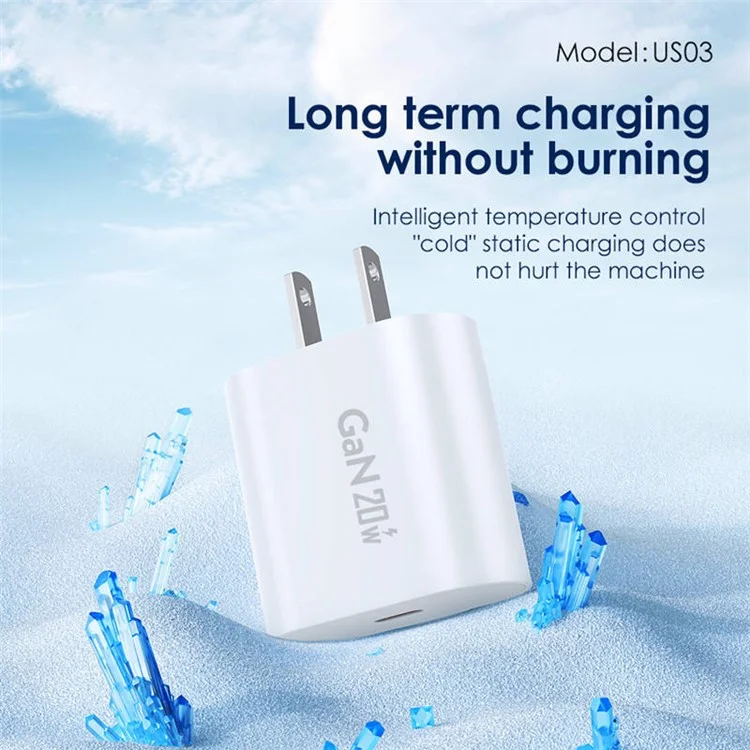 FONENG US03 PD 20W Phone Fast Charging Adapter Type-C Port Wall Charger, US-Stecker