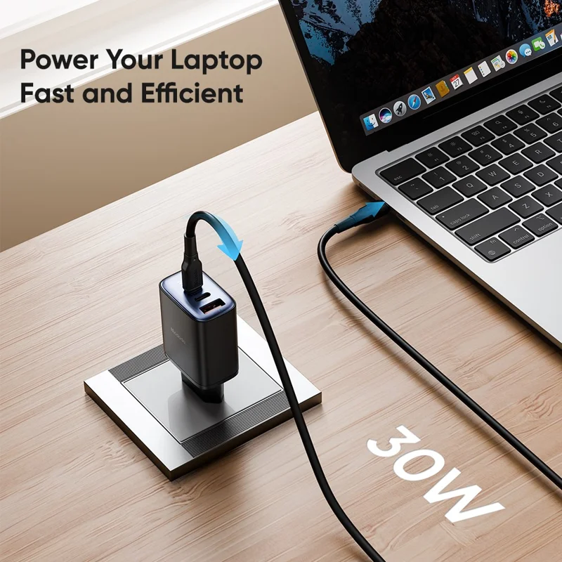 Mcdodo CH-2180 30W Dual Type-C+USB-A Wall Charger Digital Display Adapter, eu Plug - Белый