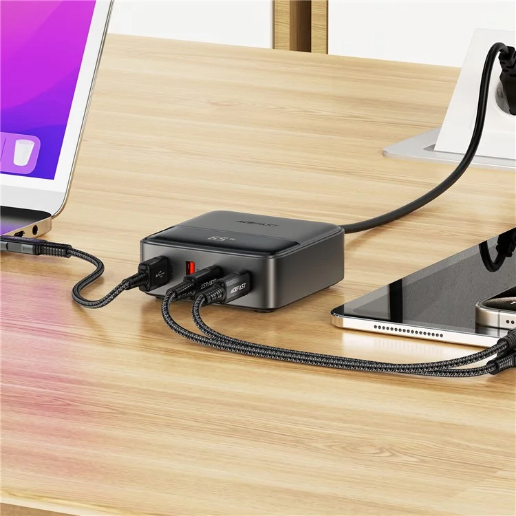 Acefast Z6 EU Plig PD 65W Gan Charger 2 Usb-c + 2 USB-A Charger Power Sportion