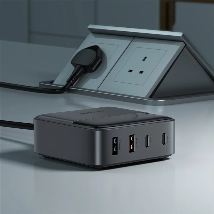 Acefast Z6 UK Plug PD 65W Gan Charger 2 Usb-c + 2 USB-A Charger Power Sportion