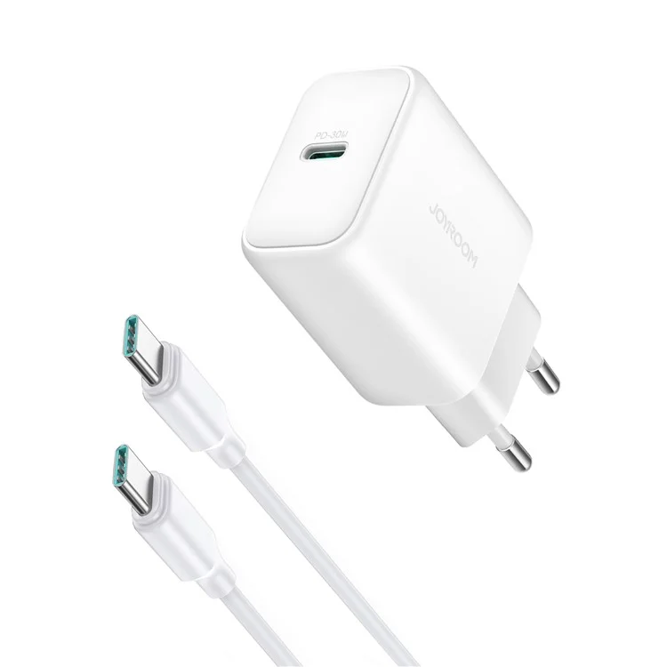 Joyroom JR-TCF24 PD 30W Cargador de Enchufe de EU de Carga Rápida Con Cable de Datos de 1m Tipo c a Type-C