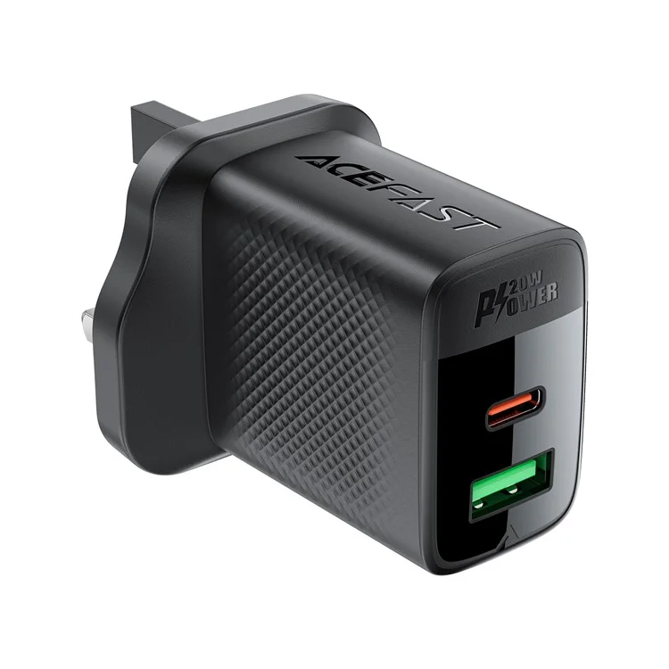 Acefast A79 PD 20W Charger Gan Usb-c + Usb-a Dual Port Phone Charger, Royaume-uni Plug