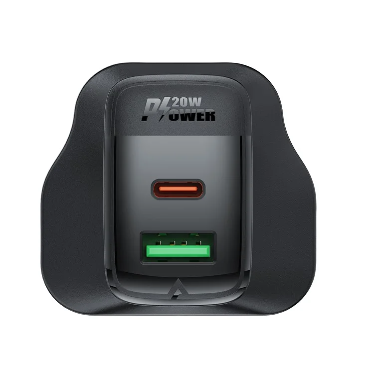 Acefast A79 PD 20W Charger Gan Usb-c + Usb-a Dual Port Phone Charger, Royaume-uni Plug