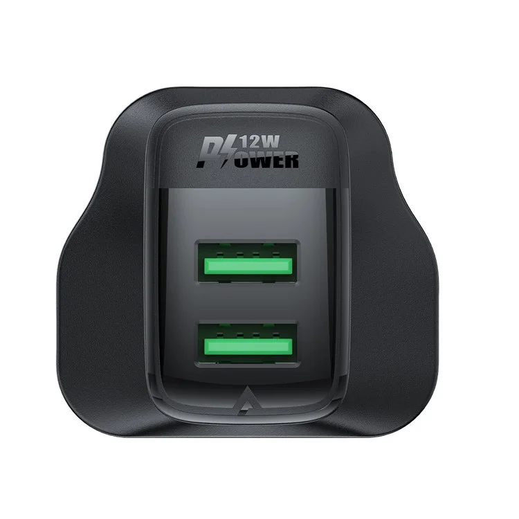 Acefast A87 12W Wall Charger USB-A+USB-A Двойное Телефонное Зарядное Устройство, UK Plug