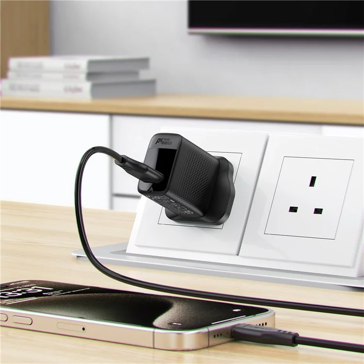 Acefast A91 QC 18W Gan Charger Single USB-A Adapter Chone Charger, UK Plug