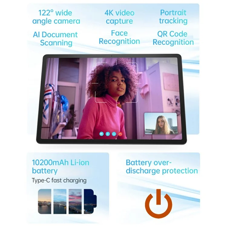 LENOVO Qitian K12 12.7-inch 8+256G Tablet Dual Lens Office Entertainment Smart Tablet, WiFi Version - US Plug