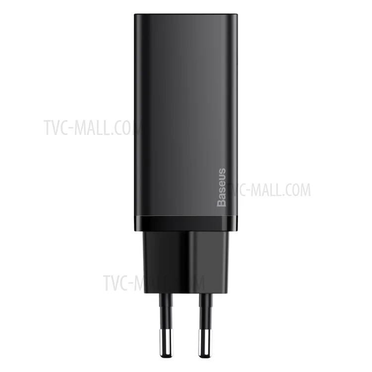 BASEUS GaN2 Lite Quick Charger Type-C+USB 65W Wall Charger EU Plug - Black