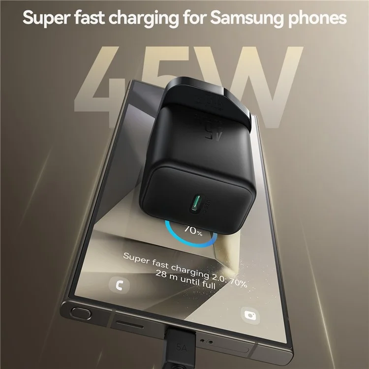 Caricabatterie rapido da 45W USB-C GaN con spina UK JOYROOM JR-TCG13 per telefoni Samsung