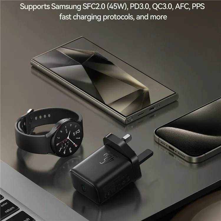 Caricabatterie rapido da 45W USB-C GaN con spina UK JOYROOM JR-TCG13 per telefoni Samsung
