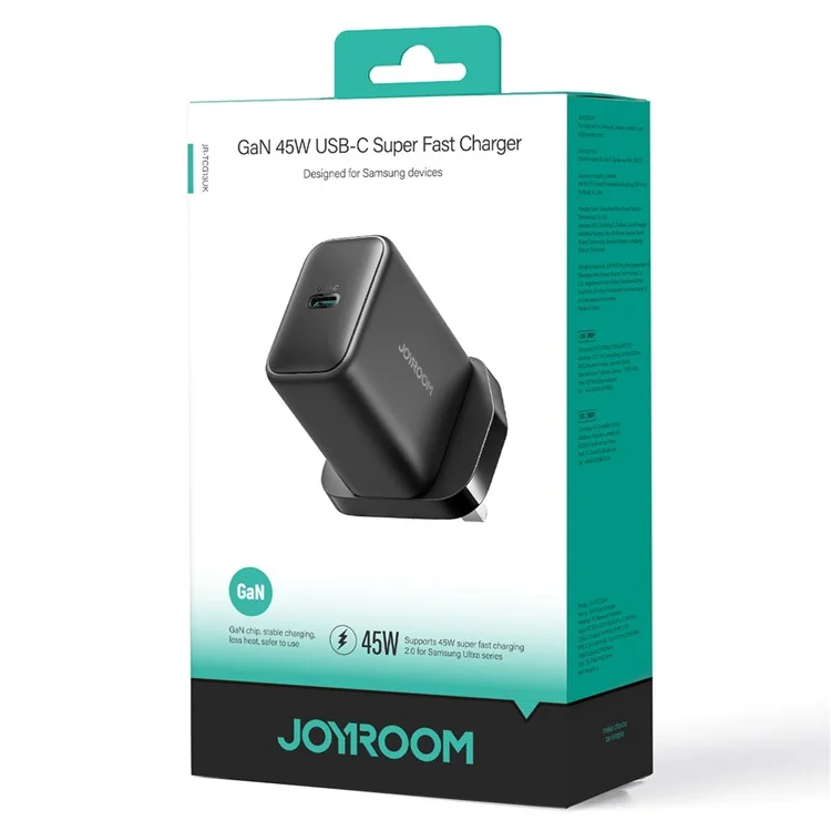 Caricabatterie rapido da 45W USB-C GaN con spina UK JOYROOM JR-TCG13 per telefoni Samsung