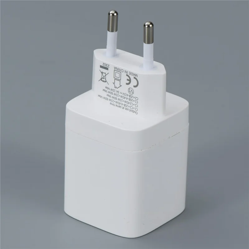 Compre em Quantidade 65W GaN Carregador de Parede USB-A + 2 Tipo-C Triplo Porta Carregador Rápido Adaptador de Energia - Plugue EU